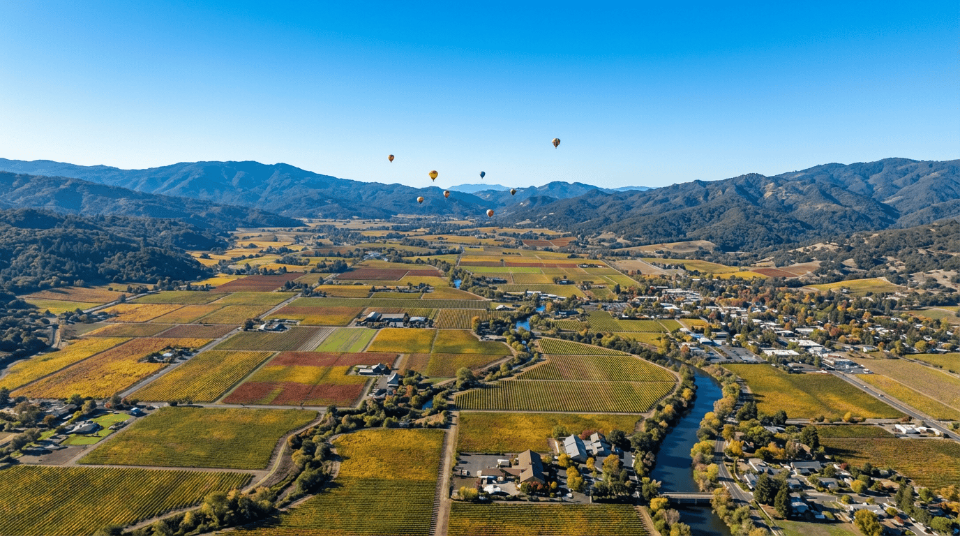 Scenic view of Napa Valley vineyards